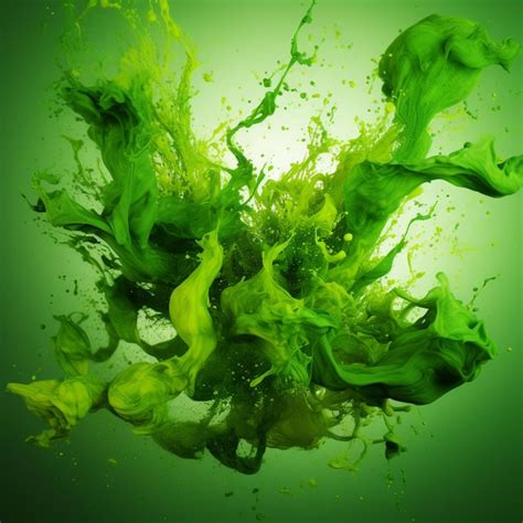 Premium Ai Image Green Color Splash