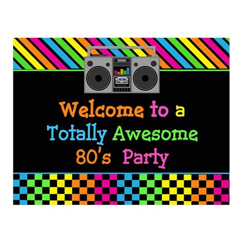 Welcome To Awesome 80s Party 10 Sign By That Party Chick Totally