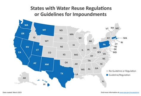 Maps Of States With Water Reuse Regulations Or Guidelines Us Epa