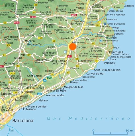 Map Of Surroundings Of Girona Girona Geography Surround Politics