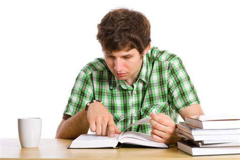 Attractive Student Reading Books Stock Photo - Image of ...