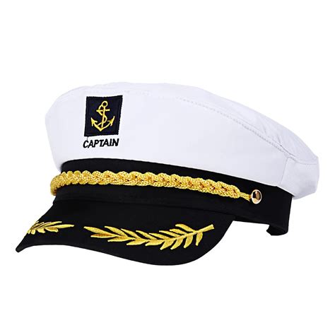 Buy Luoem Adjustable Yacht Captains Hat Sailors Sea Cap Navy Captain