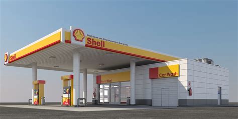 Gas Station Shell 3 3d Model Cgtrader