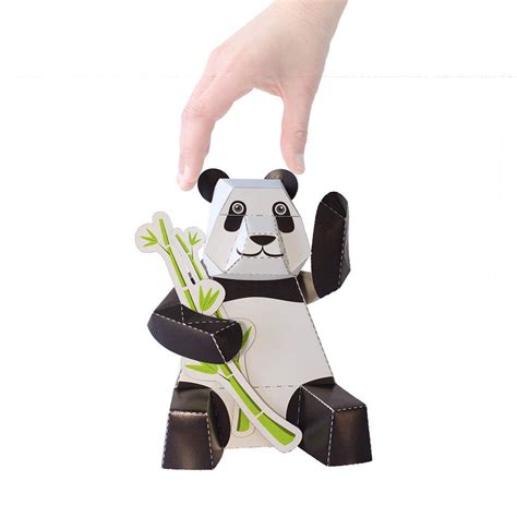 Panda Paper Toy Diy Paper Craft Kit 3d Model Paper Figure Etsy
