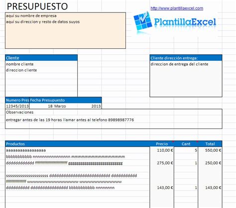 50 Formatos Para Presupuestos En Excel Ufreeonline Template