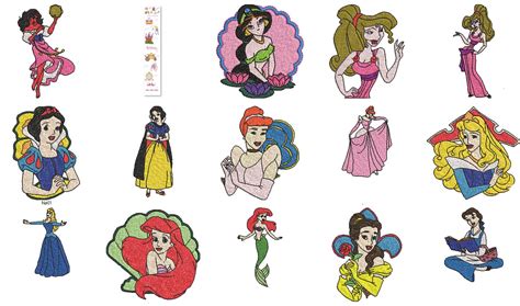 Disney Princess Embroidery Designs Disney Machine Embroidery Etsy