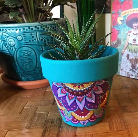 Made To Order Mandala Succulent Planter Etsy In 2020 Painted Flower