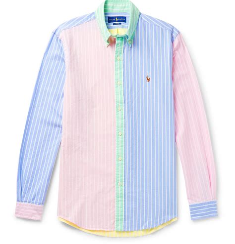Polo Ralph Lauren Button Down Collar Colour Block Striped Cotton