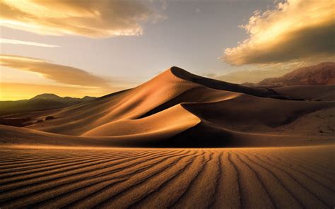 Download Wallpapers Desert Evening Sunset Sand Dune Sand Mountain
