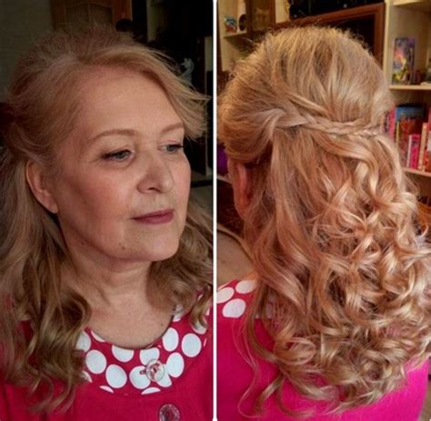 Half Up Curly Hairstyle With A Braid Mother Of The Bride Hairdos Mother Of The Groom Hairstyles