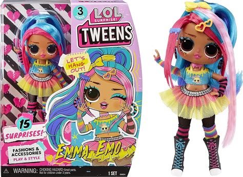 lol surprise tweens series 3 fashion dolls emma emo 6 inch 15 cm doll playset with 15