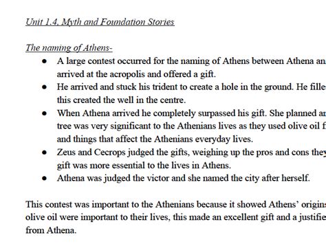 Unit 1 Myth and Religion Bundle - All Revision Notes for OCR Unit 1