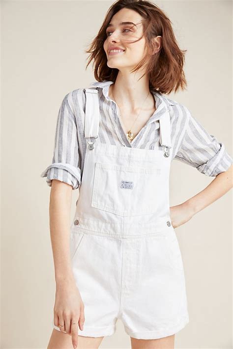 Levis Vintage Short Overalls Overalls Vintage Overall Shorts White