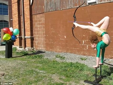 Young Pennsylvania Contortionist Manages To Shoot A Bow And Arrow With