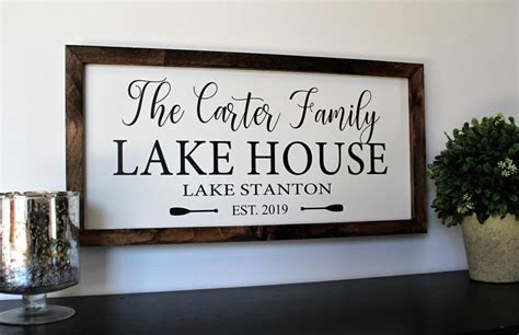 Personalized Lake House Sign Ts Decor Wood Lake House Etsy In 2021