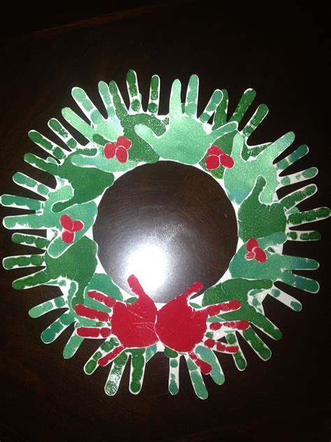 Handprint Wreath Christmas Arts And Crafts Christmas Activities