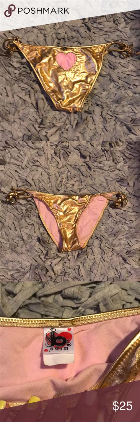 adorable gold metallic bikini 👙 bottoms metallic bikini gold metal bikini bottoms