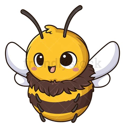 Kawaii Bee Cartoon Clipart Vector Friendlystock