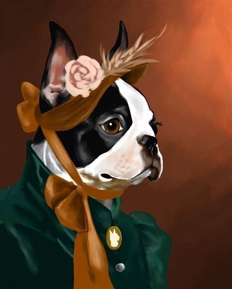 The American Lady Boston Terrier Art Print By Brian Etsy
