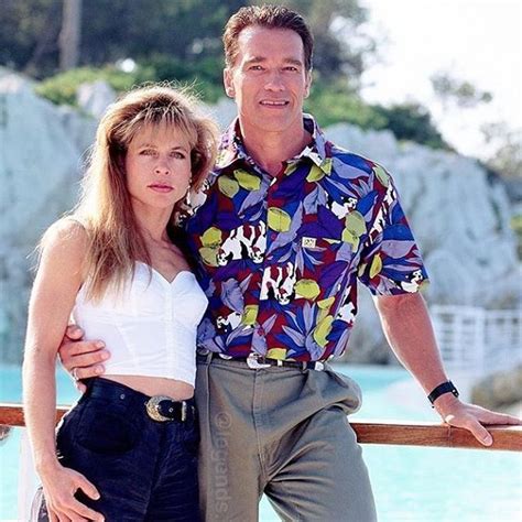sarah connor and the t 800 sure enjoyed their off days cannes1991 arnold schwarzenegger