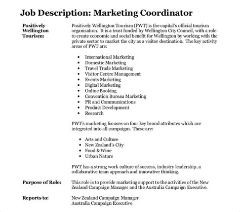 17 Marketing Job Description Templates Pdf Doc