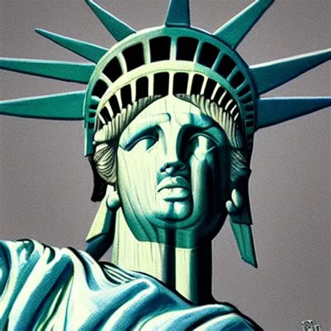Extremely Realistic Statue Of Liberty Painting By Stable Diffusion