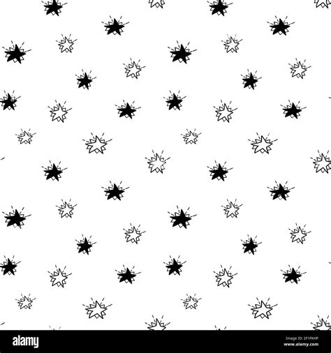 Star Seamless Pattern Black And White Hand Drawn Astral Doodle Digital