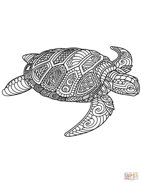 Zentangle Sea Turtle Coloring Pages Coloring Pages