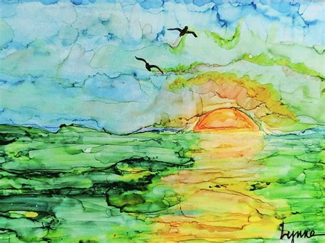 Sunset Over Water Painting By Lynne Erickson Fine Art America