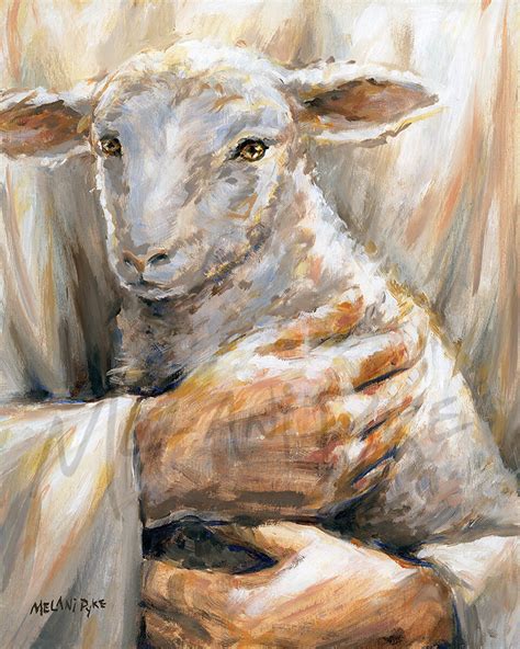 Melani Pyke Work Zoom The Shepherd Holds Me White Lamb In Jesus Hands
