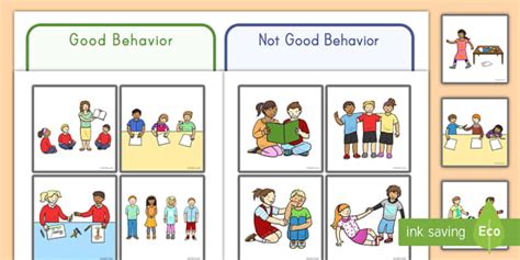Classroom Behavior Sorting And Discussion Cards Twinkl