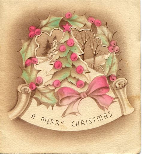 Retro Christmas Christmas Tree Cards Old Christmas Victorian