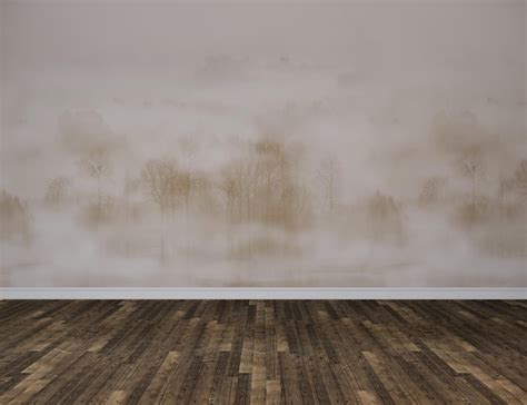 Premium Photo Fog In The Forest Living Room Wall Mockup