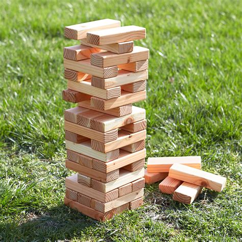 Giant Tumbling Tower Jenga Wooden Blocks Table Top Game Classic Fathers