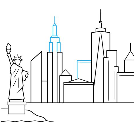 How To Draw The New York Skyline Really Easy Drawing Tutorial