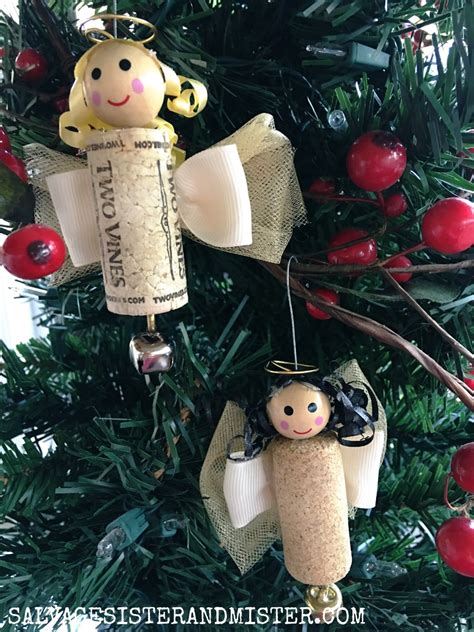 Diy Wine Cork Angel Ornament Salvage Sister And Mister Wine Cork