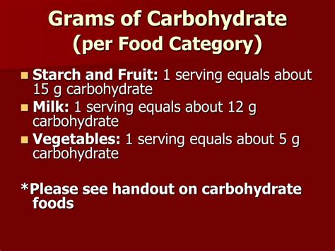 Sugar is a 100% carb food, so 1 gram of sugar = 1 gram of carbohydrate. PPT - Carbohydrate Counting for Patients With Diabetes ...