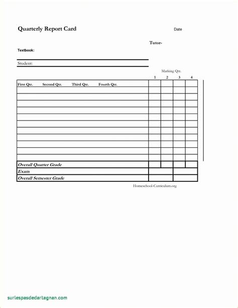 Blank Report Card Template Inspirational Blank Report Card