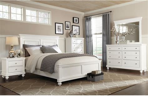 Image description for bedroom king bedroom sets ashley furniture contemporary. Bridgeport 5-Piece Queen Bedroom Set - White | The Brick