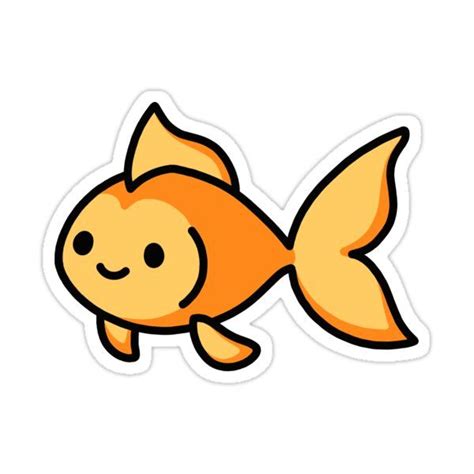 Goldfish Sticker By Littlemandyart In 2021 Cute Stickers Print
