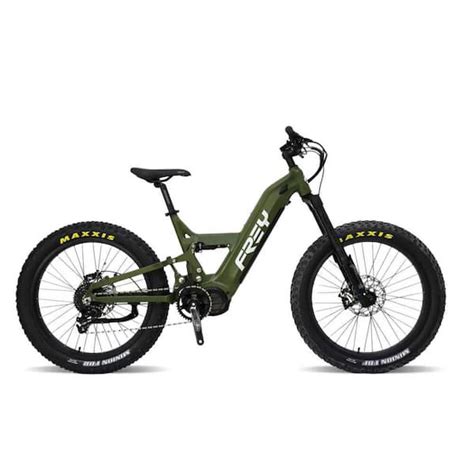 Frey Cc Fat 26 In Military Green Mountain Electric Bike With Dual