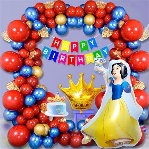 Snow White Theme Happy Birthday Party Decorations Supplies Balloons