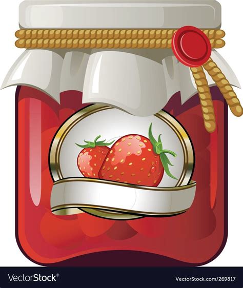 Strawberry Jam Vector Image On VectorStock Strawberry Jam Food