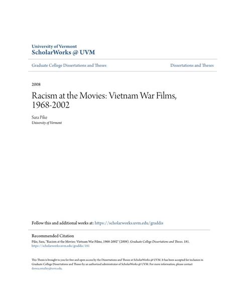 Racism At The Movies Vietnam War Films Sara Pike University Of Vermont DocsLib