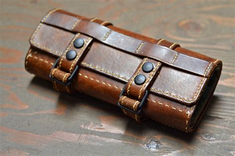 Project Hand Made Custom Design Leather Tool Roll Leathercraft