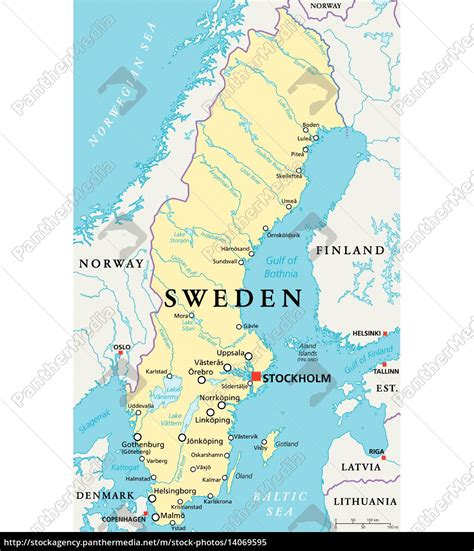 Sweden Political Map Royalty Free Image 14069595 Panthermedia