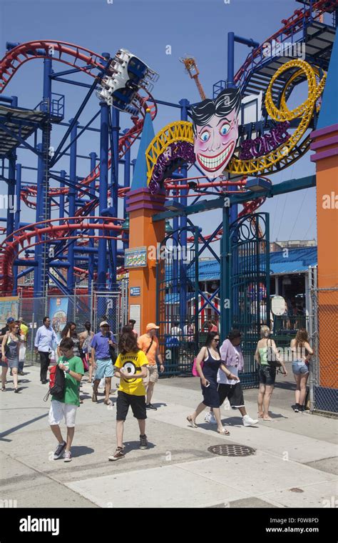 Entrance To The Amusement Park At Coney Island Brooklyn Ny On A Hot