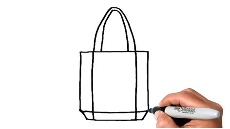 How To Draw Tote Bag Easy Step By Step Youtube