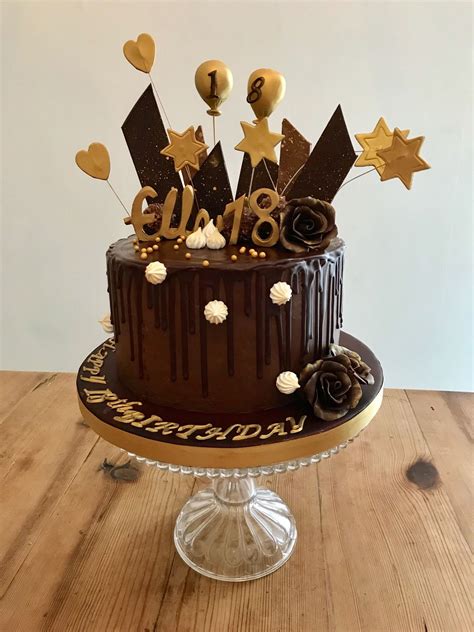 Decoration kits can create gorgeous and elegant decorations for your 18th birthday celebration. 18th Birthday Chocoholics drip and shard cake | Unique birthday cakes, 18th birthday cake, Cake