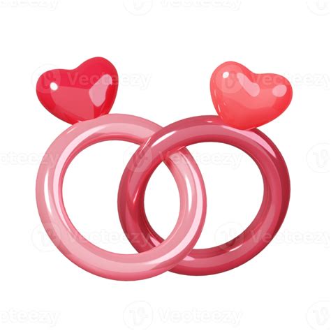 Free Wedding Heart Rings Isolated 14 February Happy Valentines Day